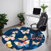 1pc Butterfly Print Carpet for Office Non Slip, Round Carpet, Soft & Comfortable, Carpet for Office, Lightweight Round Floor Mat