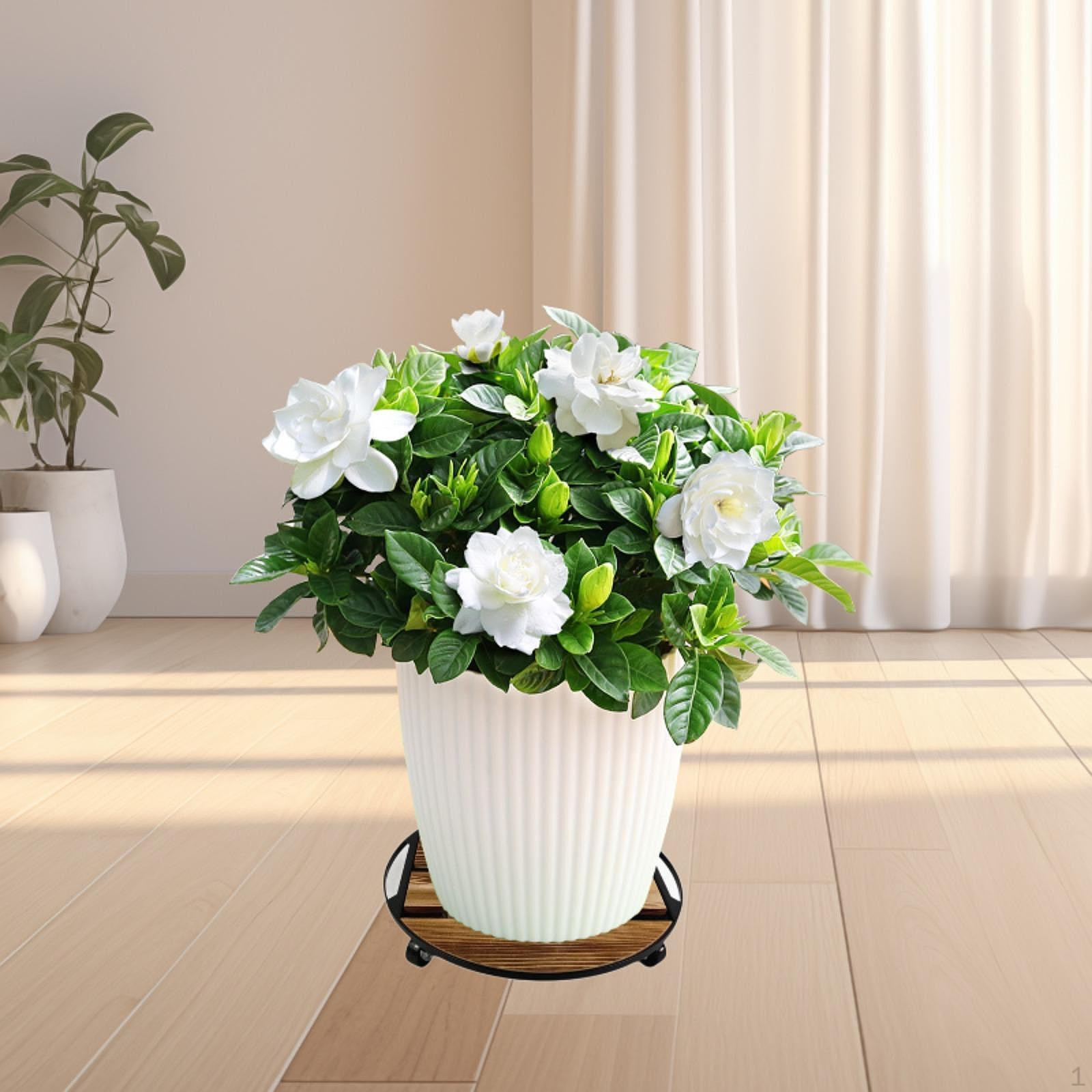 

Садовая подставка для растений на колесах с держателем для круглых цветочных горшков для террасы 30cmx30cm