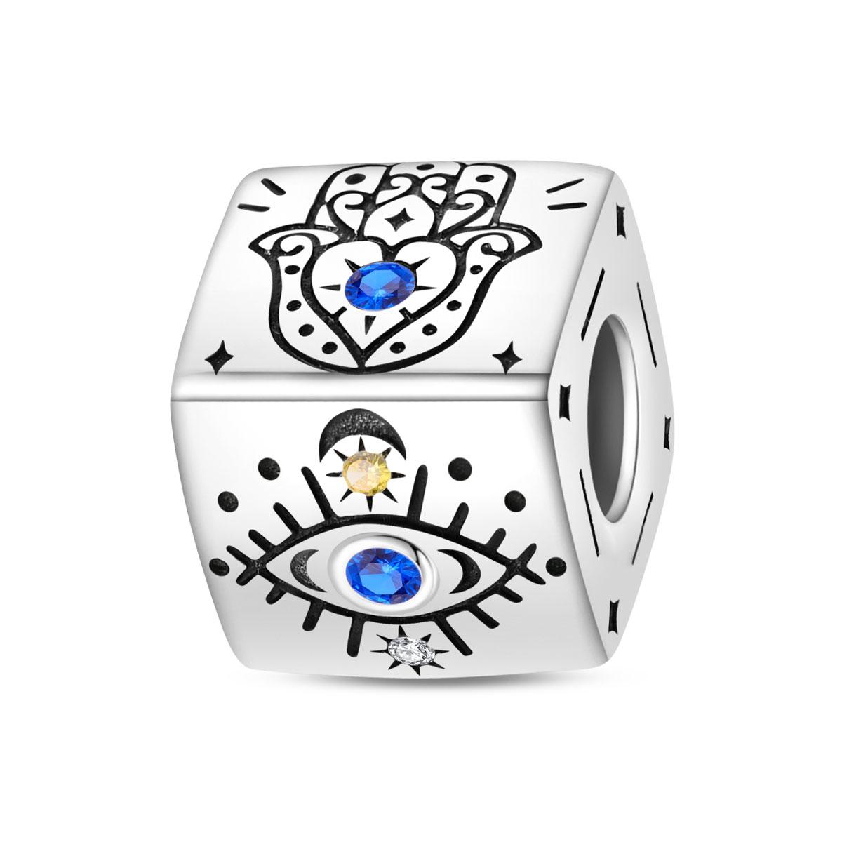 

S925 Silver Plated Colorful Love Cube Charms Beads Fit Bracelet Fine DIY Birthday Jewelry Gift