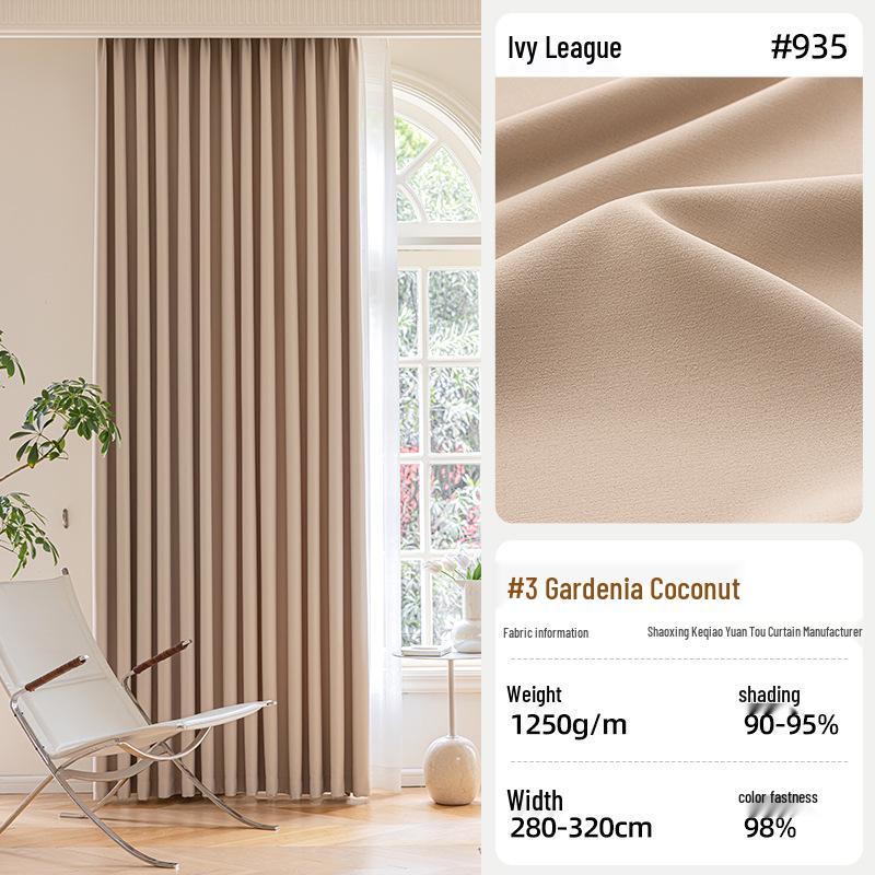 Double-Sided Cream Cotton Linen Curtains, High Shading, Bedroom Premium, Modern Simple Style