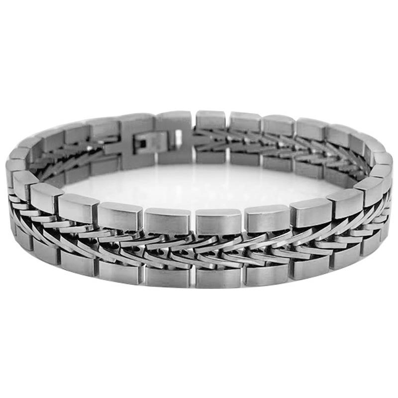 

Крутой браслет из цельной нержавеющей стали для мужчин, ширина 12 мм, ремешок для часов, цепочка, браслеты, мужские украшения, доступно 3 цвета 21.5CM серебряный