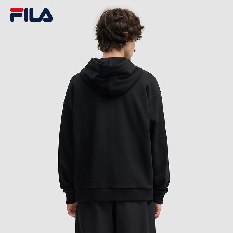 Fila Milano Series Classic Trendy Fashion Sports Versatile Printed Loose Knit Hoodie Men Hoodies F11M545202FBK