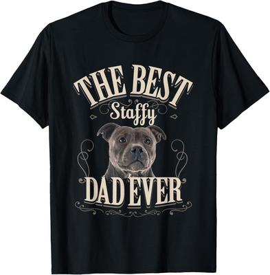 Best Staffy Dad Ever Funny Staffordshire Bull Terrier Gift Unisex T-Shirt