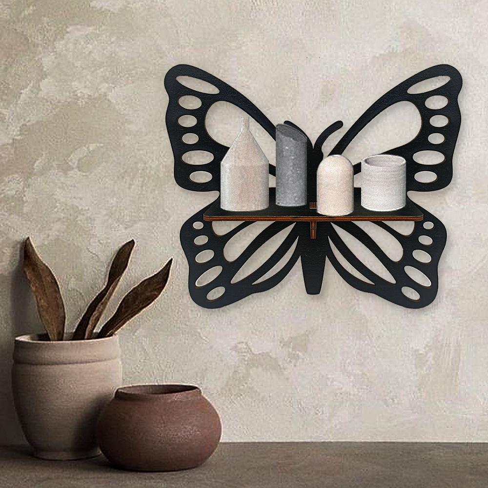 In-Stock American-Style Wooden Wall Shelf: Living Room & Bedroom Decorative Storage Bracket