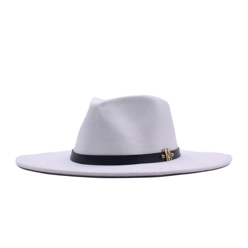 Europe, America, Autumn and Winter New M Standard Big Eaves Peach Heart Concave Convex Top Fashion Flat Top Hat Women's Woolen Jazz Hat