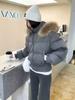 Gypsy Down Cotton Clothes Women's Short Waist and Thin Cotton-padded Clothes Winter Hooded Big Fur Collar Jacket Tide