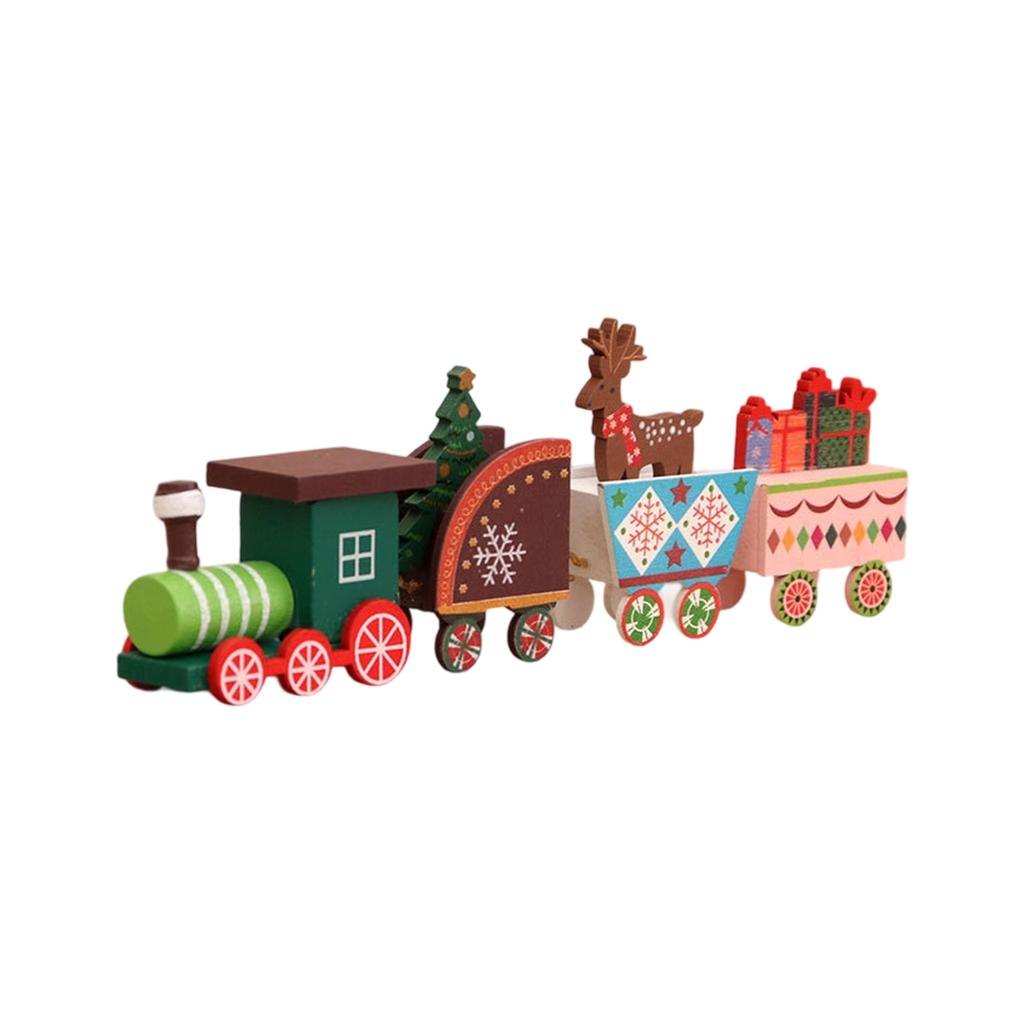 Christmas Wooden Train Window Decoration Handcrafted Festival Home Display Ornament Kids Room Decorative Item