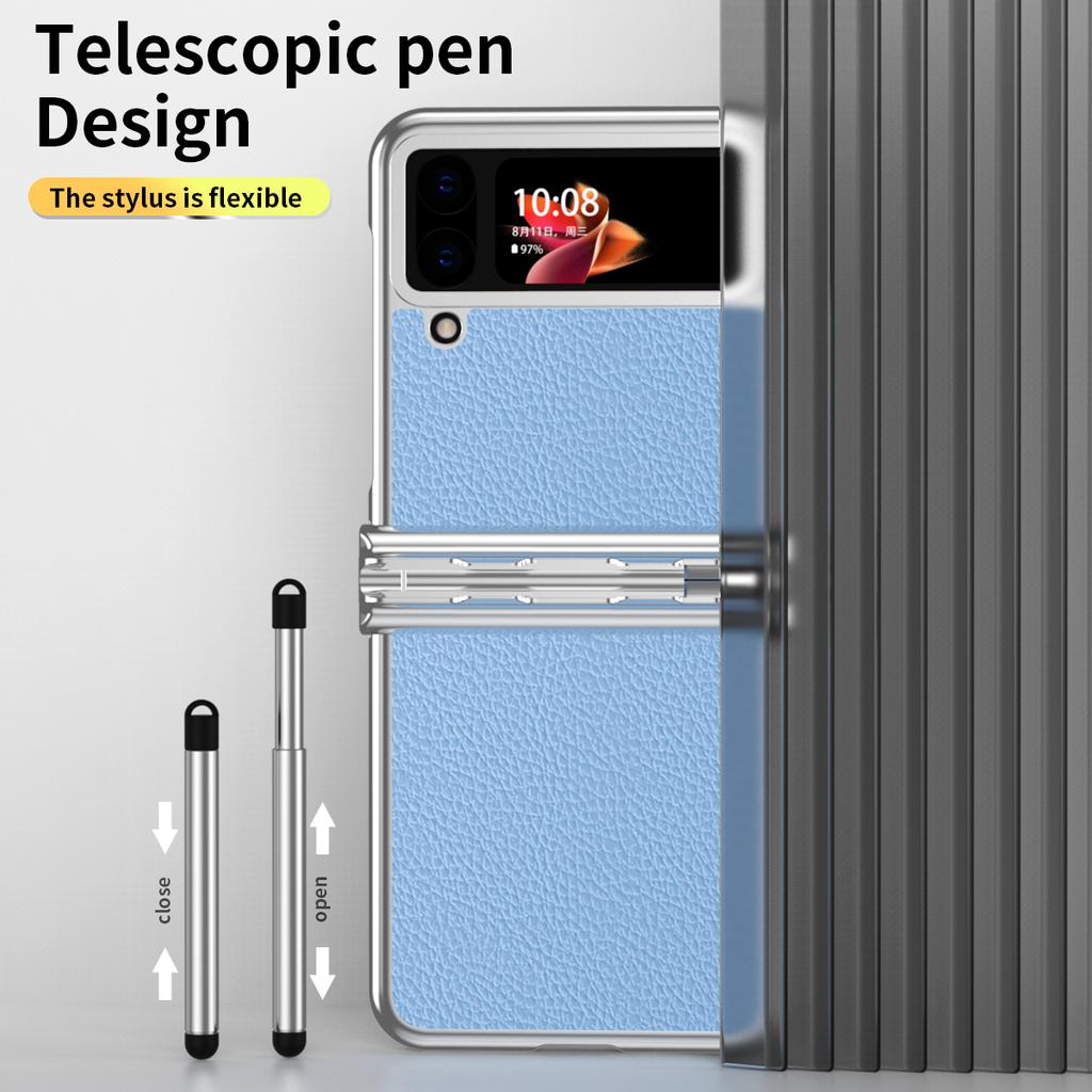 Husă din piele cu design S Pen rezistent la șocuri pentru Samsung Galaxy Z Flip4 Flip 4 Flip3 Flip 3 Zflip4 Husă anti-alunecare pentru Samsung Flip4