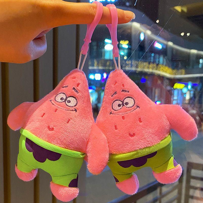 12-14Cm Spongebobs Cute Cartoon Plush Doll Patrick Star Anime Peripheral Keychain Pendant Toy Children Birthday Gift