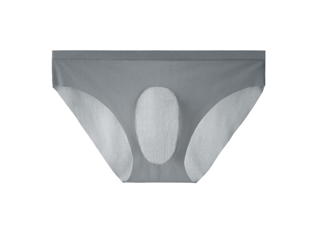 New 3D Convex Threaded Ice Silk Men's Transparent Briefs - Sexy and Trendy One-Piece Design