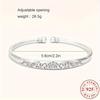 Elegant 925 Sterling Silver Double-bead Bracelet with Exquisite Floral Pattern, Adjustable Size, Made of 925 Sterling Silver