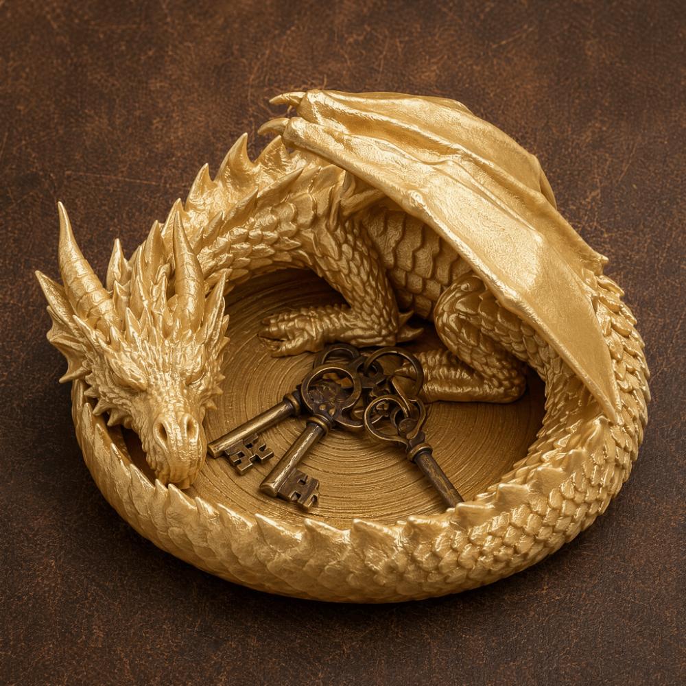 Dark Style Dragon Tray 3D Printing Desktop Organizer Creative Jewelry Storage Tray Entryway Decor