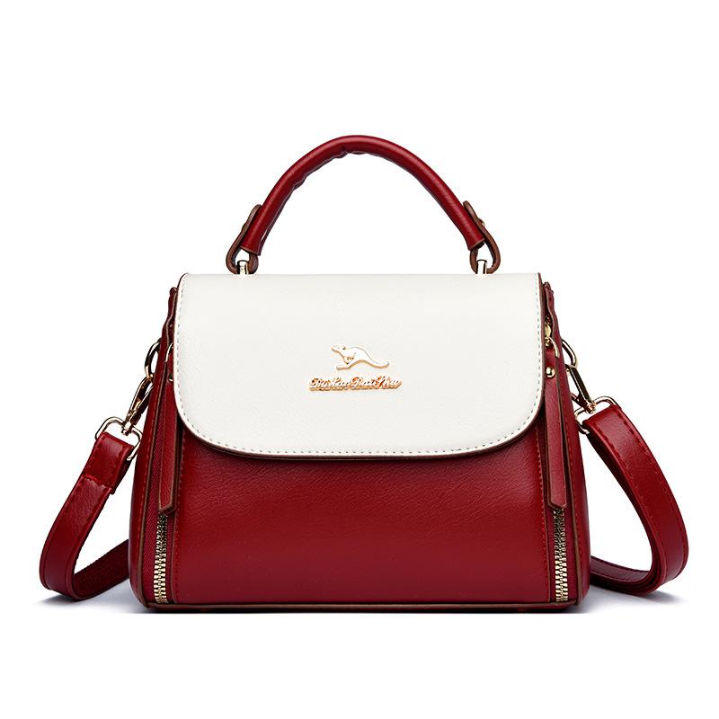 New Style Mother Bag Trendy Single Room Crossbody Bag Atmospheric Splicing Middle aged Women's Bag Practical Mother-in-law Handbag
