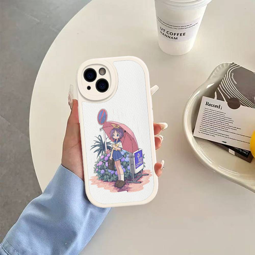 K-Konata Izumi Lucky S-Star Phone Case For IPhone 11 12 13 14 15 16 Pro Max Plus Leather Cover