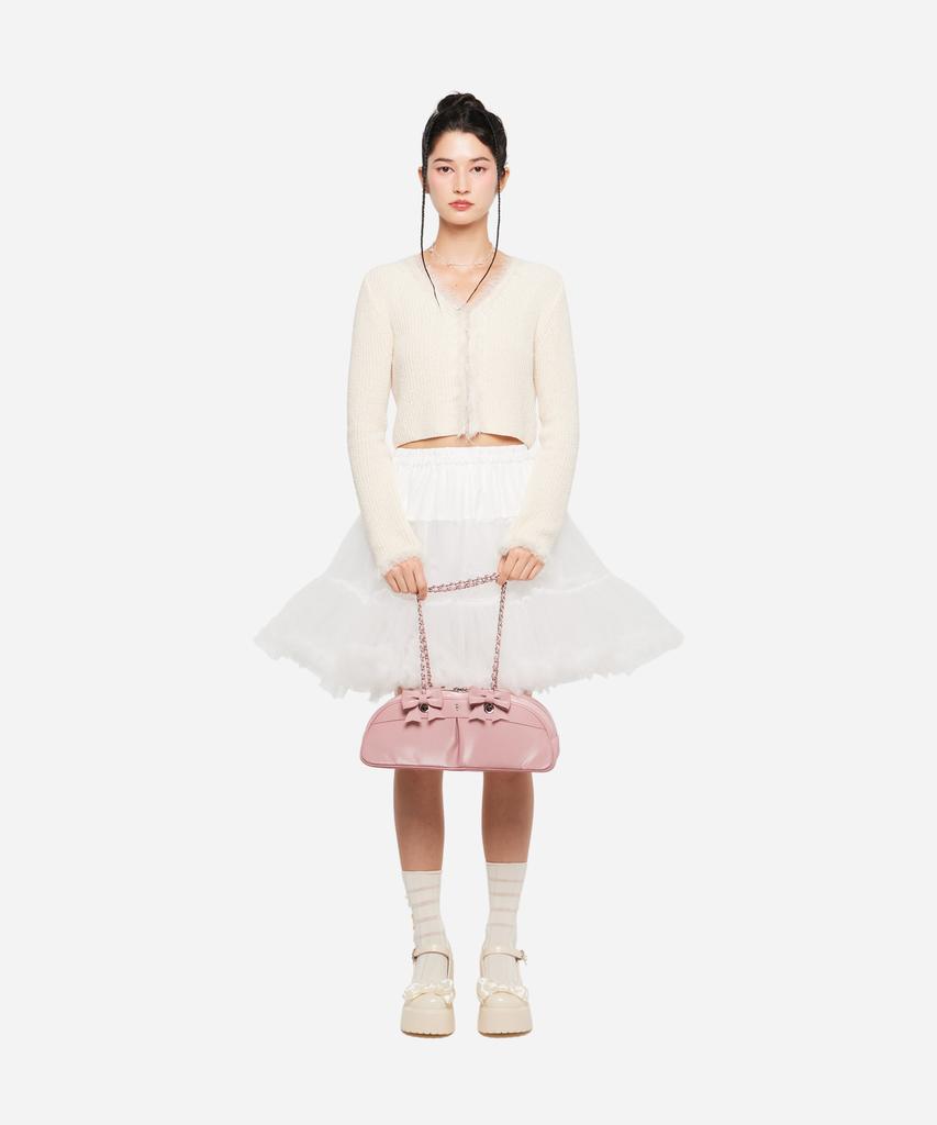 Twofoursix [Detachable Ribbon] Ribbon Chain Shoulder Bag - Pink Ribbon Chain Shoulder Bag