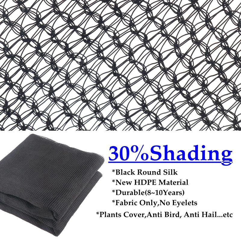 

Новая Черная Круглая Сетчатая Ткань HDPE из Шелка, Затеняющая на 30~90%, Сельскохозяйственная Моно-Сетка от Солнца, Садовая Сетка для Защиты Растений 1mx1m