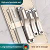 5/10Pcs Stainless Steel Professional Nail Clippers Set With Rotating Leather Bag Manicure Pedicure Trimmer Kit Nail Care Tools