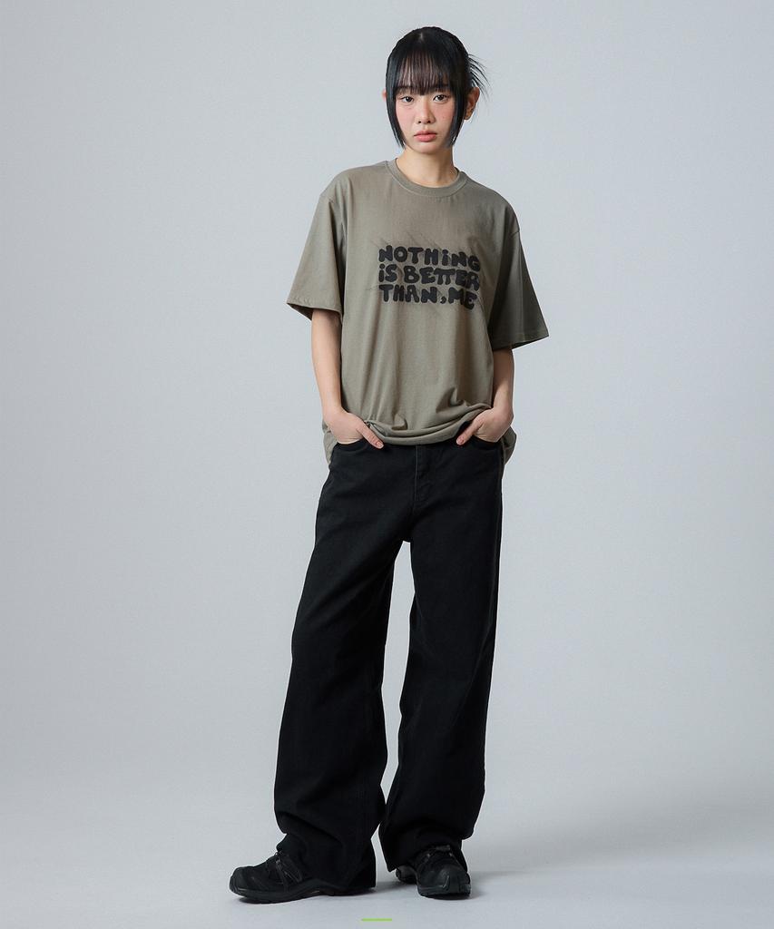 Nasttingijeubeleoldaenmi Light Lettering Tee_Khaki