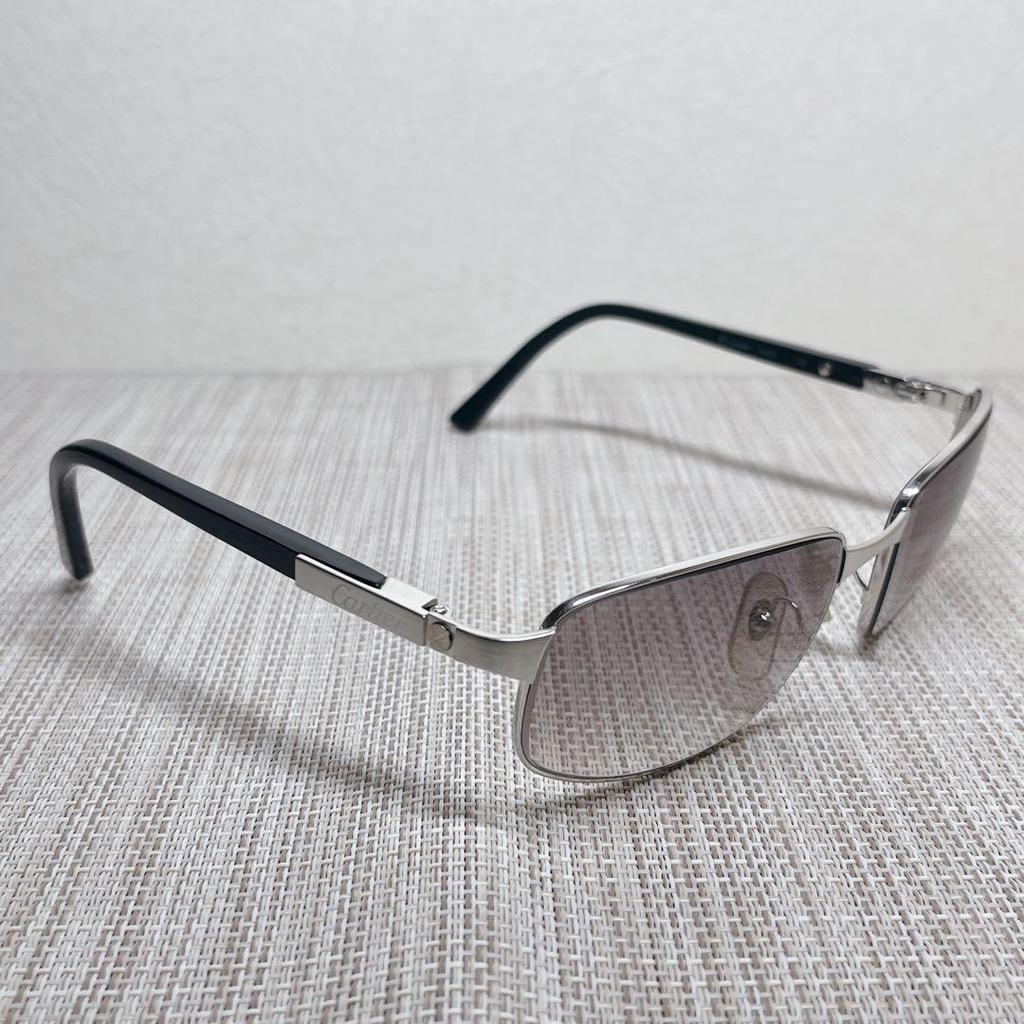 Used [Good Condition/with Case] Cartier Sunglasses Silver Side Logo