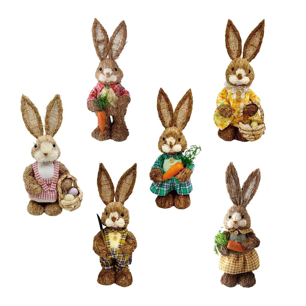Ostern Frühling Künstliche Strohborsten Hase Kaninchen Gartenparty Ornamente Dekoration