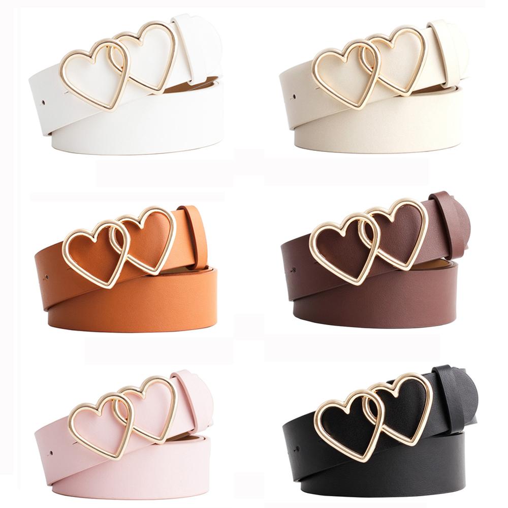 

PU кожа двойное кольцо сердце булавка пояс пояс платья ремень джинсы ремень пояс пояс дикий пояс