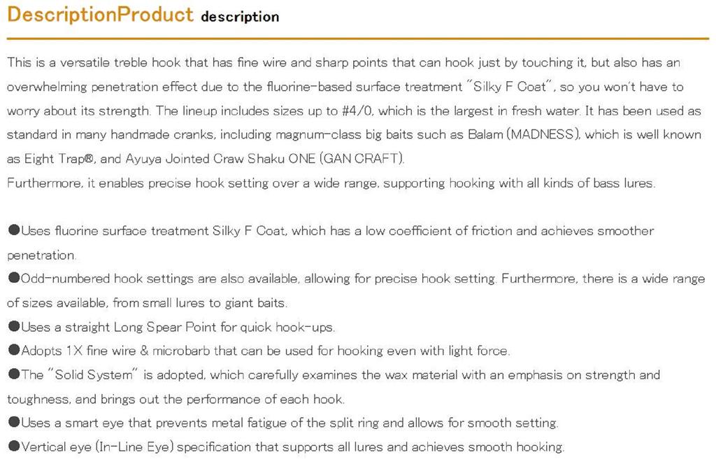 Decoy Y-F33F Treble Hook Fine Wire Treble Hooks Size 2 (7691)