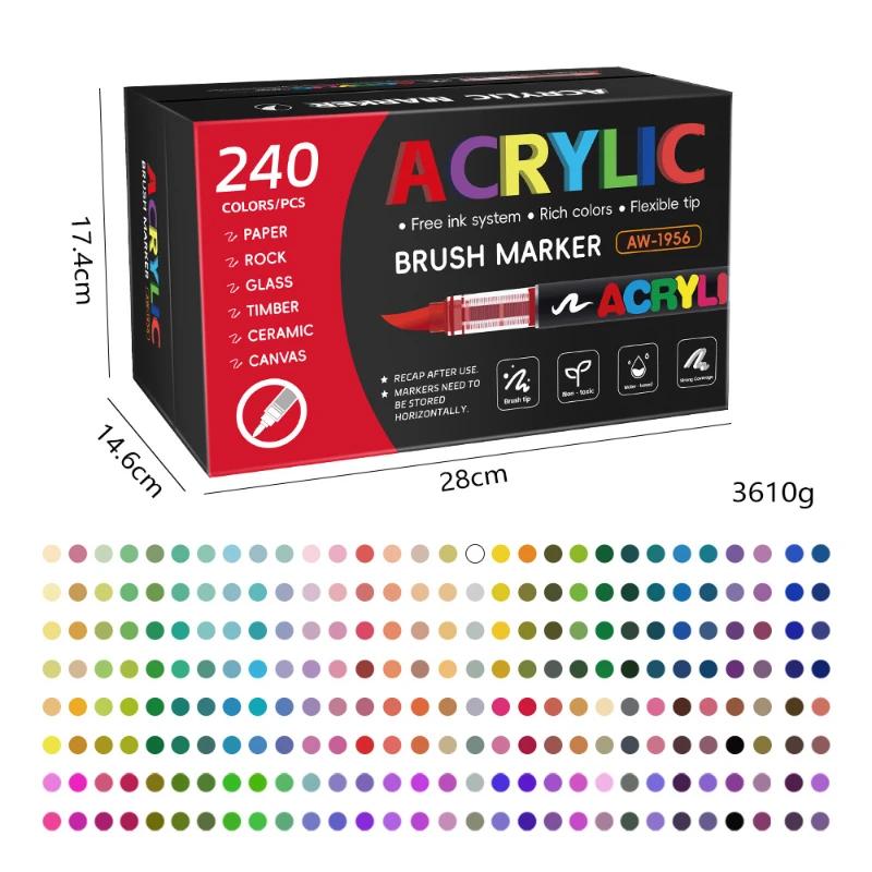 12-168 Colors Direct Liquid Marker Pen Set,DIY Hand Drawn,Graffiti Paint Art Acrylic Paint Pens,Perfect for Artist/Student
