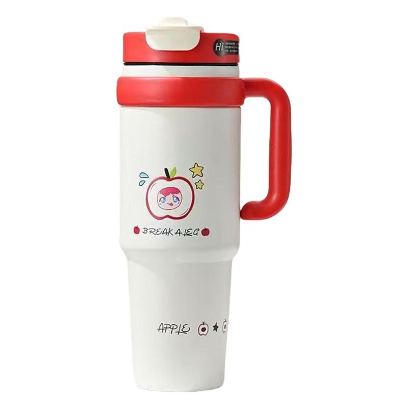 Double Walled Insulated Travel Mugs Oversized Sip Tube Spill Resistant Cap Wide Mouths Design Easy Cleaning