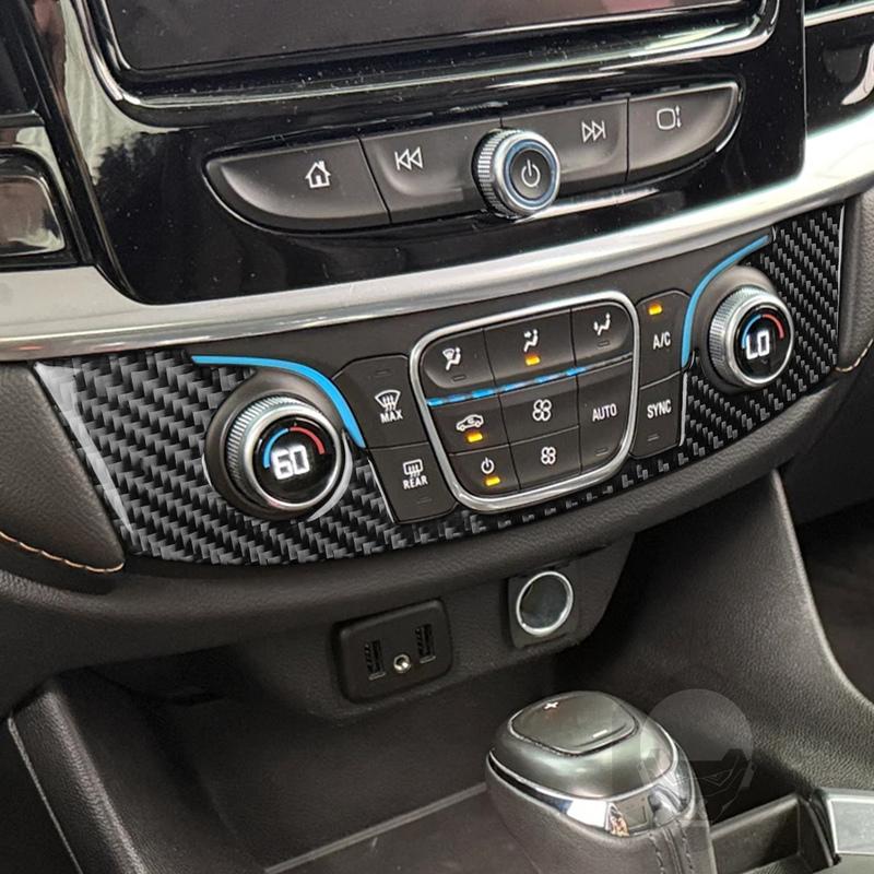 For Chevrolet Traverse RS LT 2018- Carbon Fiber Sticker Central Air Conditioning Control Panel Car Accessories Decorative