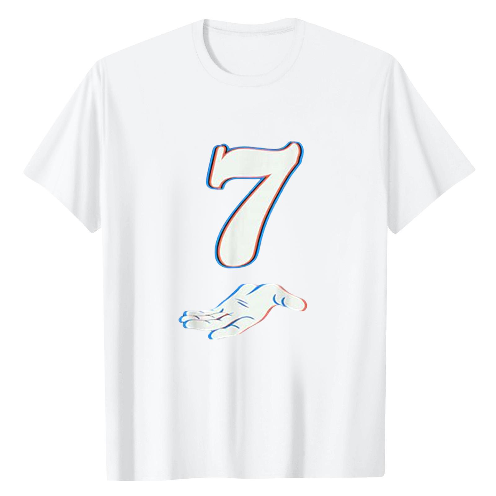 

Женский повседневный топ с цифровым принтом, круглым вырезом и короткими рукавами XL белый