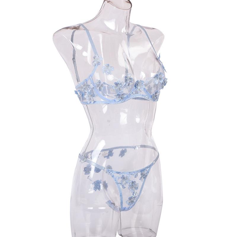 Ensemble de Lingerie Bikini Sexy en Dentelle Florale Résille 2021