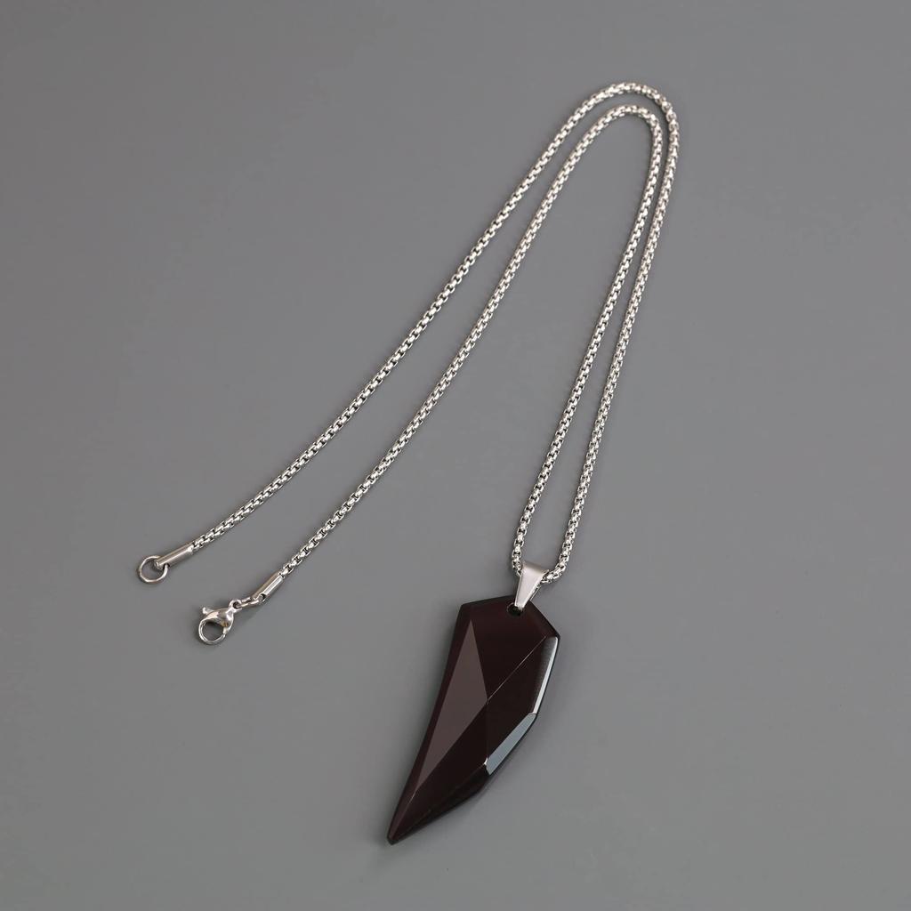 Obsidian Fang Amulet Pendant for Men [Koai] Wolf's