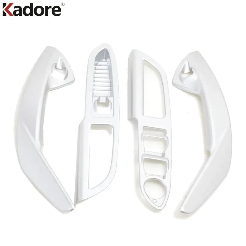 Car Inner Door Armrest Window Lift Switch Button Panel Cover Trim For Ford Kuga Escape 2017 2018  Matte Interior Accessories
