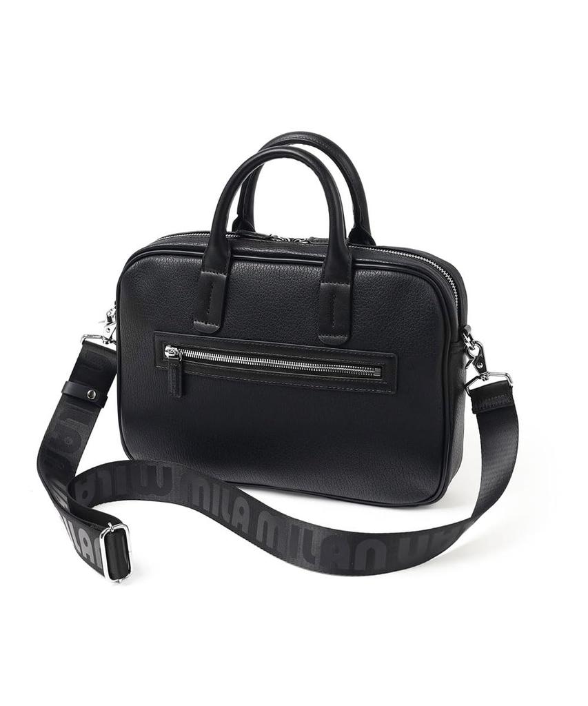 Mila Milan Pouprie Shoulder Bag with Handle [Mila Milan] Men's No.248512 (Black)