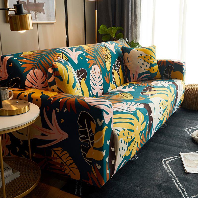 Printed Sofa Slipcover Stretch Sofa Covers For Living Room Pets Kids Chair Couch Cover I Shape Corner Sofa Anti-Cat Scratch