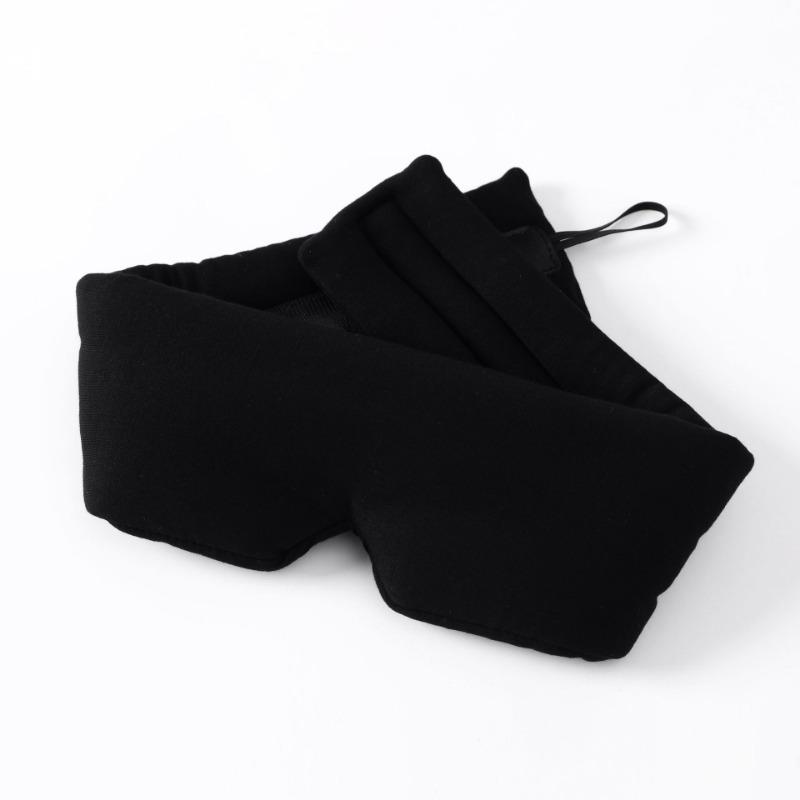 

Длинная хлопковая маска для сна из модала, модели мешков со льдом, обеденный перерыв, затемняющий самолет, дышащая маска для глаз для сна, путешествий для мужчин и женщин 70*10*1.2cm чёрный