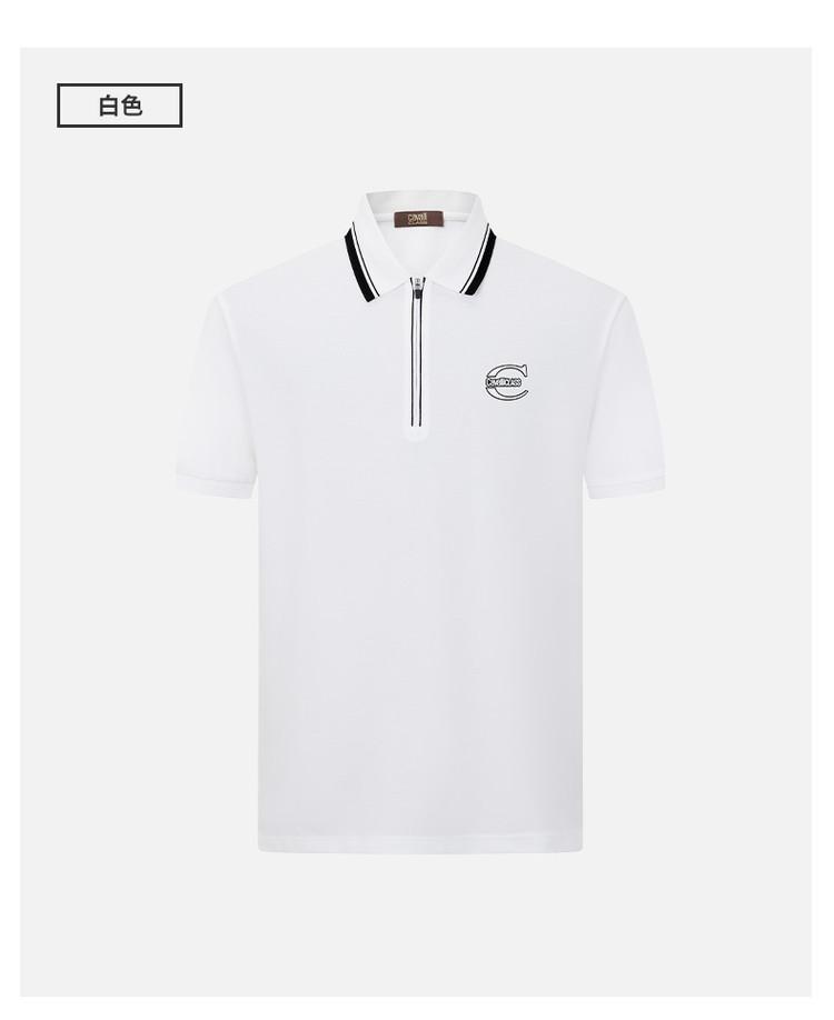 Spring and Summer Zipper Casual Commuting Short-Sleeved Men's Polo Shirt