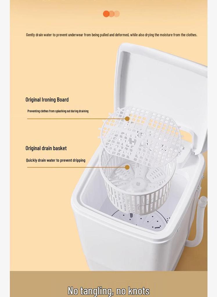 Angpai 4.5KG Mini Semi-Automatic Washing Machine for Socks and Baby Clothes with Dehydration Function