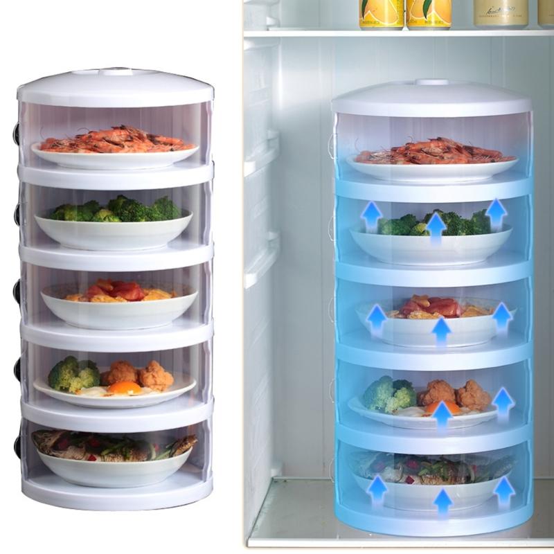 Food Insulation Covers 3/4/5 Layer Transparent Stackable Dustproof Leftovers Food Storage Container Kitchen Organization