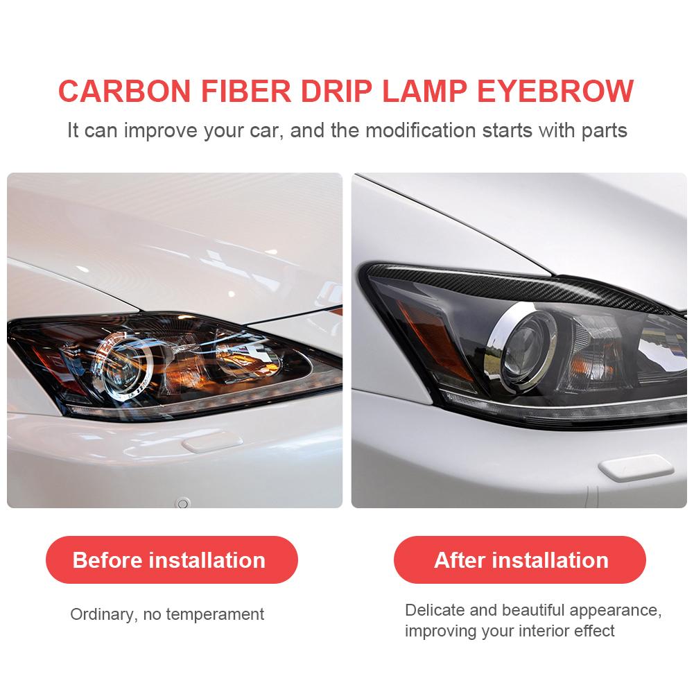 Rote Augenbrauen-Abdeckung, Carbon-Faser-Augenlid-Augenbrauen-Aufkleber, Abdeckung, Rostschutz-Augenbrauen-Dekoration für Lexus IS250 IS300 IS350