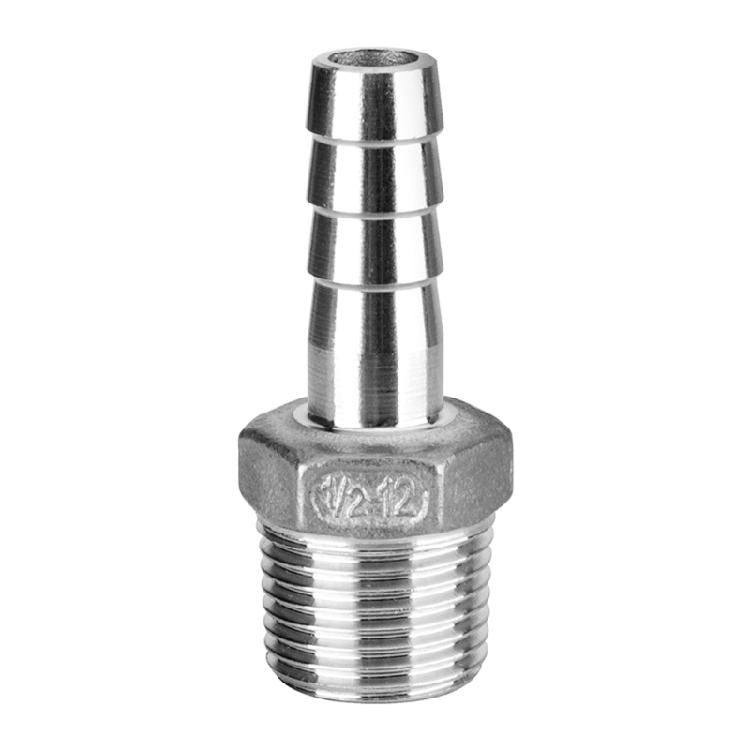 

8mm 12mm 3/8 1/2 StainlessSteel BSP Male Thread Pipe Fitting Barb Hose Coupling