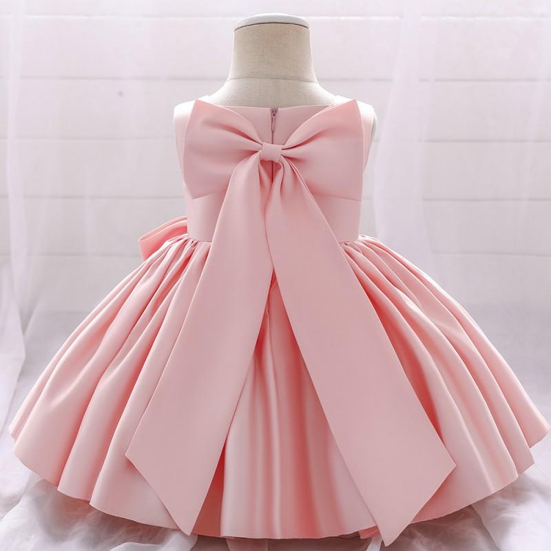 Baby Girls Birthday Party Dress Bow Princess Wedding Gown Kids Formal Occasion