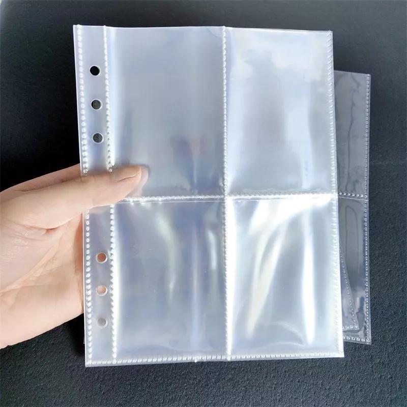 10/20 Pcs 3 Inch Idol Card Kpop Photocard Sleeves 4 Grids 6 Ring A5 Photo Album Binder Refill Inner Sheet