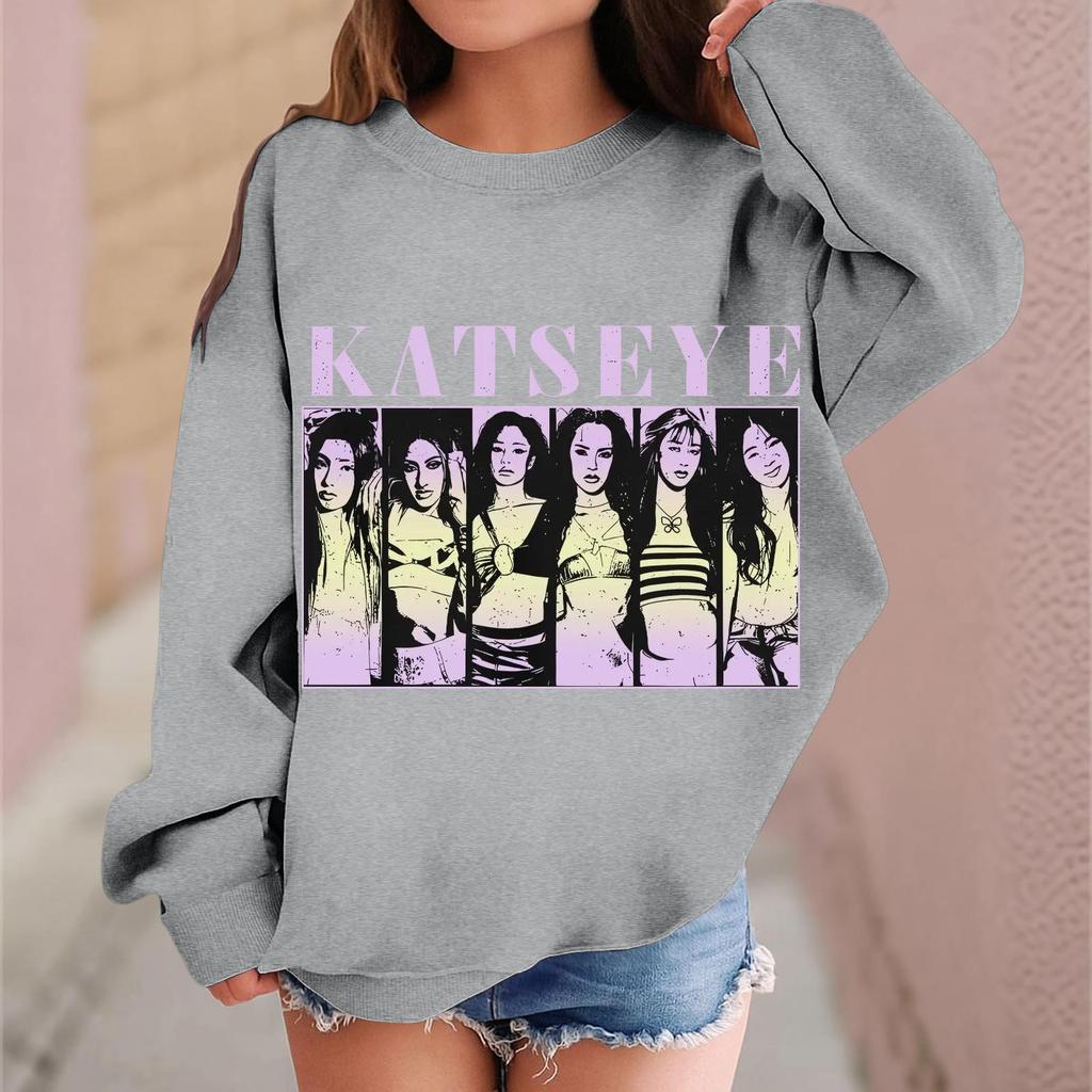 Kids Long Sleeve Printed Neck Sweatshirt Casual Pullover Top