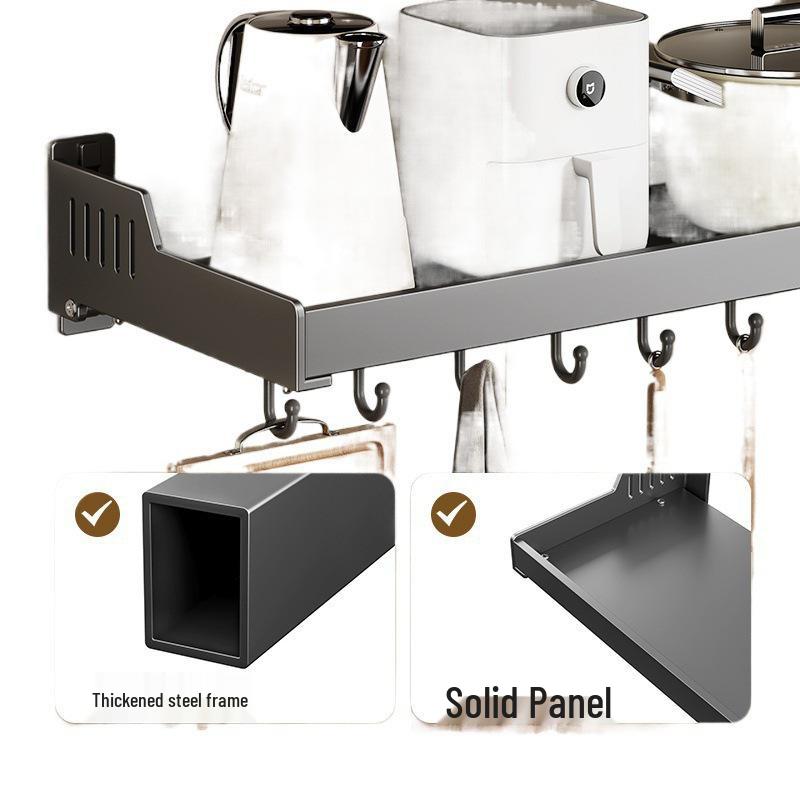 Punch-Free Kitchen Spice Rack: Wall-Mounted, Widened, Multifunctional Seasoning Storage Solution.
