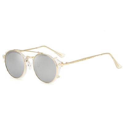 Occhiali da sole con clip, da uomo, stile steampunk, da donna, alla moda, vintage, retrò, occhiali da sole UV400