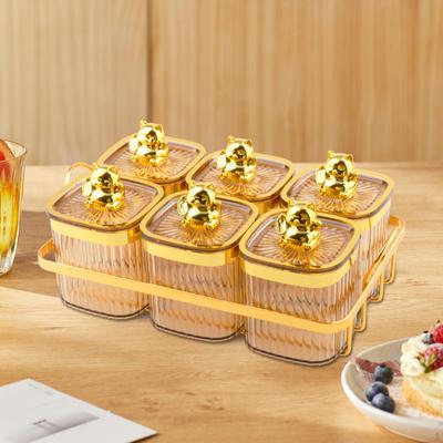 6 Grid Food Storage Box for Wedding Decor with Nut Jars Dried Fruit