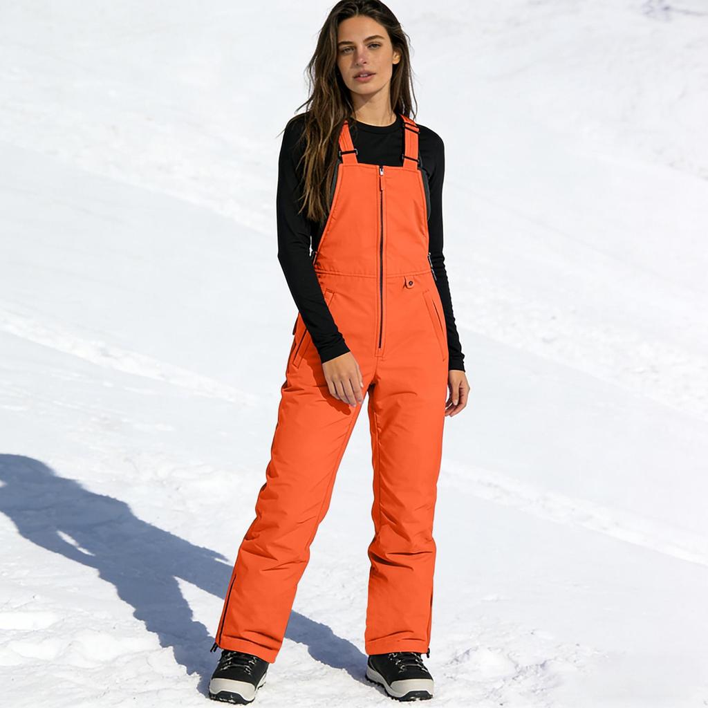 Kayak Pantolonu Kadın Yalıtımlı Kayak Salopeti Snowboard Pantolonu Ayarlanabilir Omuz Askılı Kar Tulumu
