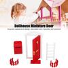 Wooden Door Set Exquisite Workmanship Vivid Details Saturated Color Tiny Wooden Tooth Fairy Door for 1:12