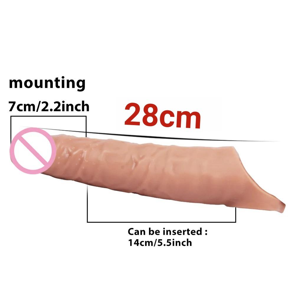 XXL 28cm Penishülle für Männer Penisvergrößerung Produkt Extender Hülle Silikon Sex Werkzeug Spielzeug Capa Peniana Dildo Hombre Funda Big Pene
